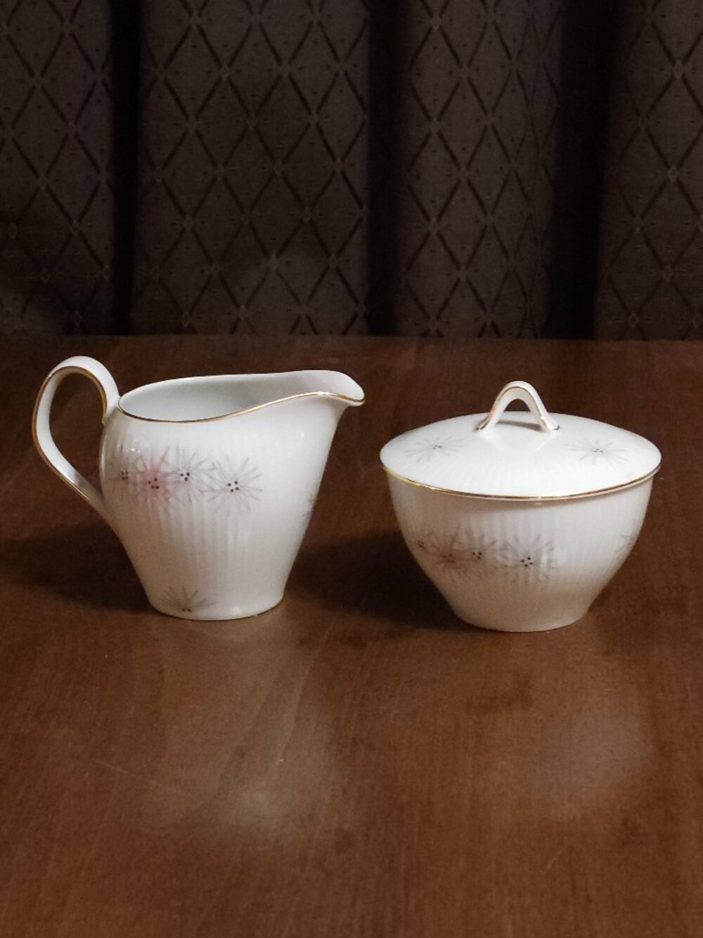 Retro Mid Century Modern Thomas Sugar Creamer Set Atomic Stars Germany Starburst